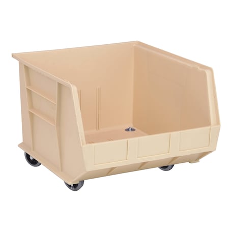 Quantum Storage Systems Hang & Stack Storage Bin, Polypropylene, Ivory, 14 in H QUS275MOBIV